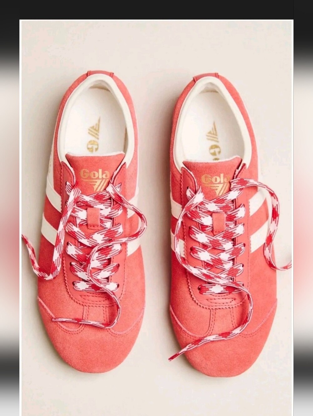 Gola Cleora Coral Suede Women's Sneakers with White Stripes Sz 8.5 $140